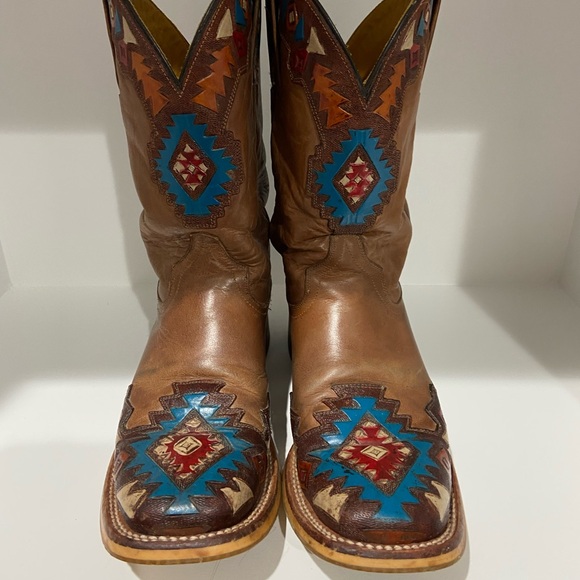 Brown Leather Western Boots for Men - Picture 2 of 5